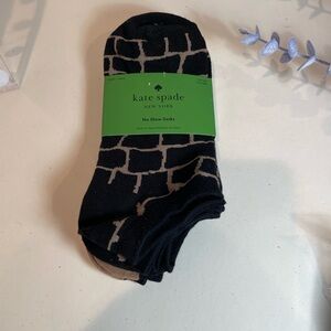 Kate Spade Black and Tan No Show Socks